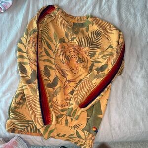 Aviator Nation RARE Jungle Tiger Print Crewneck Pullover AMAZING CONDITION